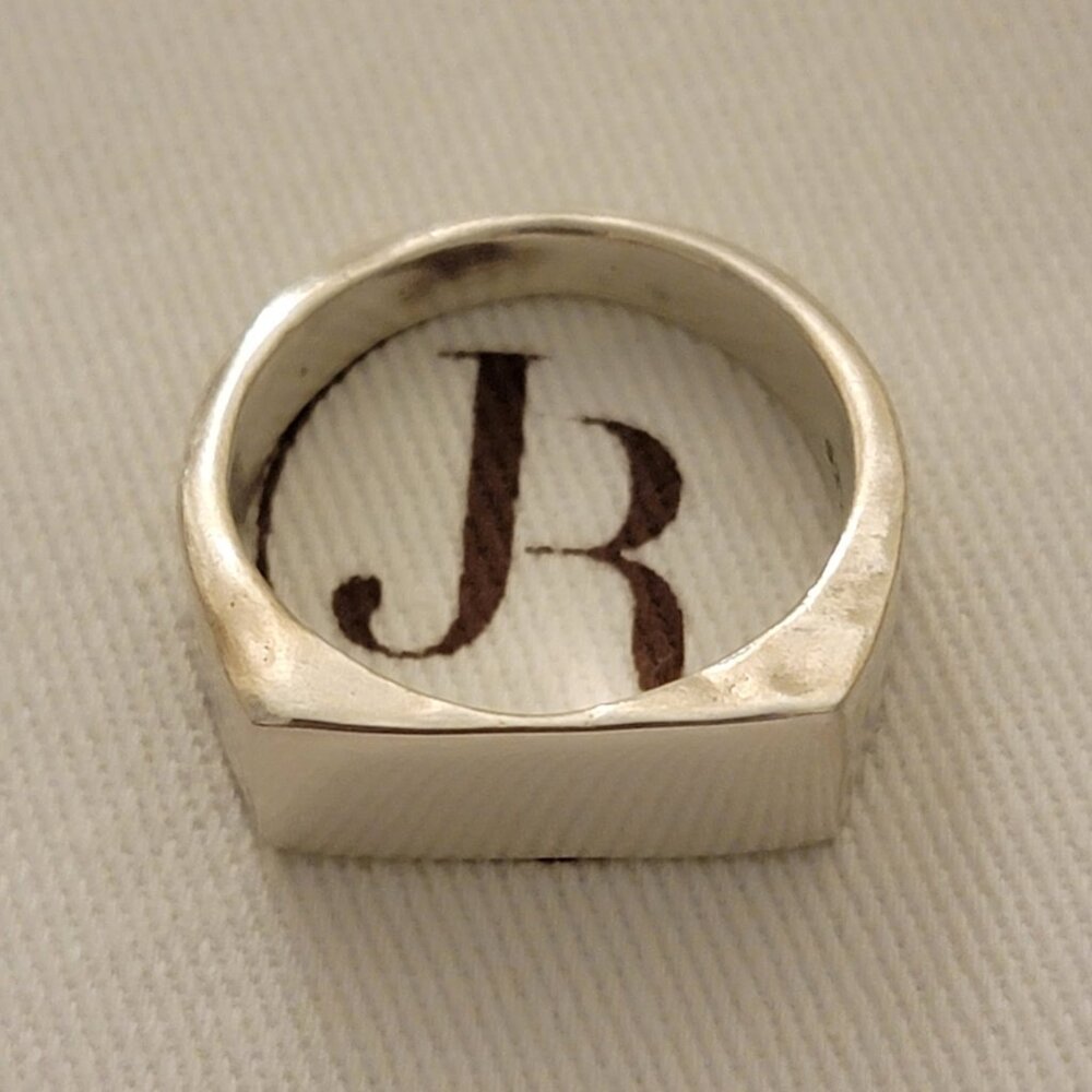 JEAN RACHEL 925 Sterling Silver Rectangular Signet Ring Sz 7 NWT